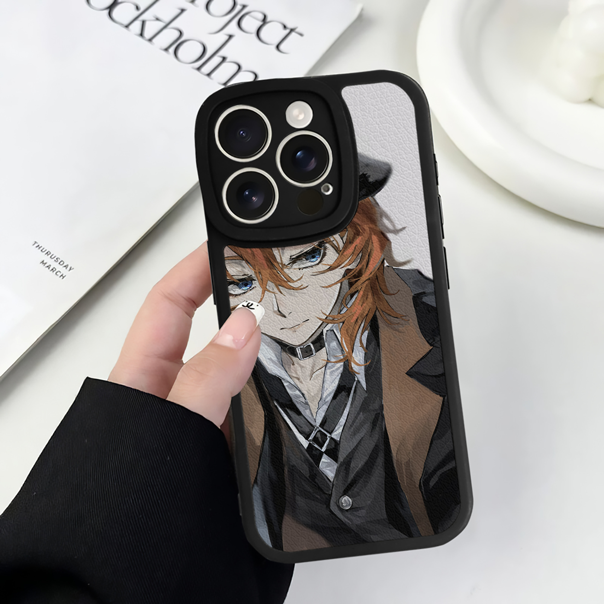 （画像用） 文豪ストレイドッグス Bungo Stray Dogs 【iPhone 16シリーズ対応】シリコンスマホケース（レザー調） 材質：シリコン